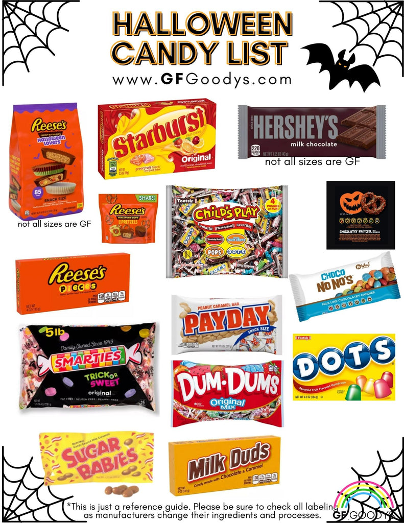 Be prepared to have a GLUTEN FREE Halloween. Download our GLUTEN FREE Halloween Candy List