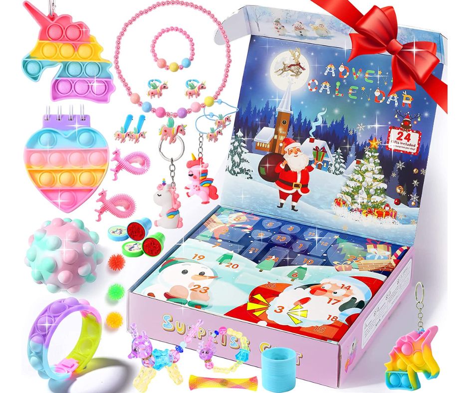 Advent Unicorns Calendar 2022 - Gifts for Girls Fidget Toy Pack